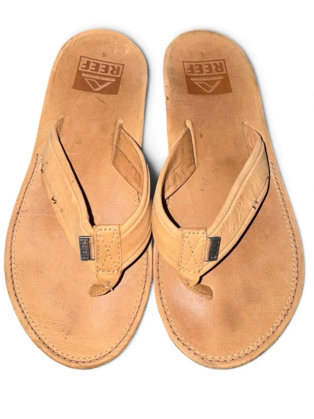 REEF Men’s Leather Flip-Flop Sandal Size 6